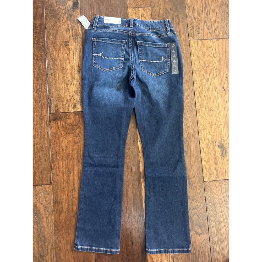 Maurices M Jeans Slim Boot Mid Rise Dark Wash Stretch Denim Jeans 0 Short NWT - Picture 5 of 5